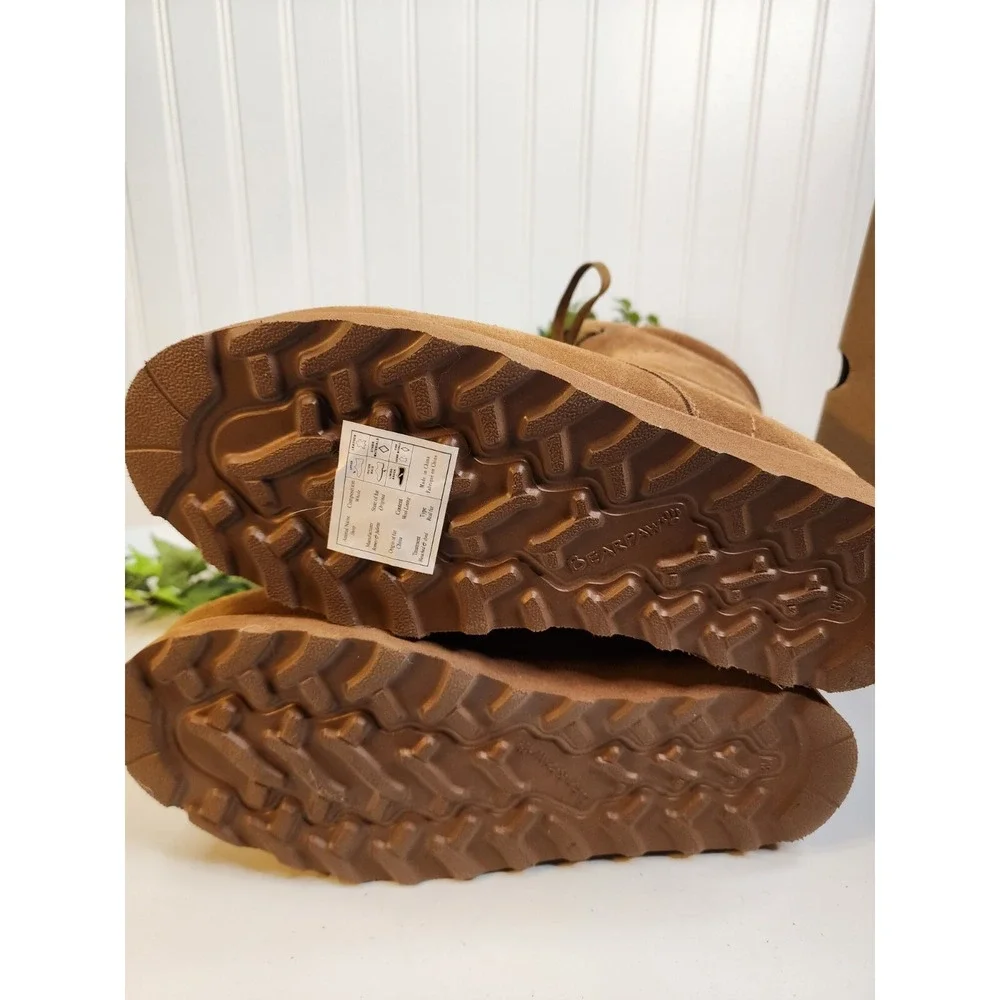 BEARPAW Ariella Suede Water- and Stain-Repellent Boot Hickery Sz 12